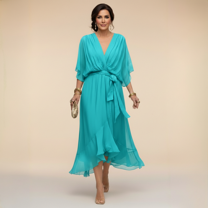 Valeréa | ELEGANT V-NECK MAXI DRESS
