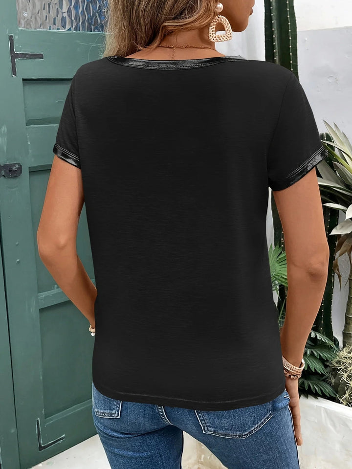 Sadie - Shimmer V-Neck Tee