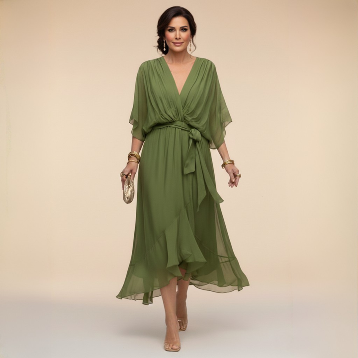 Valeréa | ELEGANT V-NECK MAXI DRESS