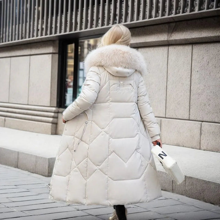 Hannah | Women’s Winter Quilted Coat with Hood Trim