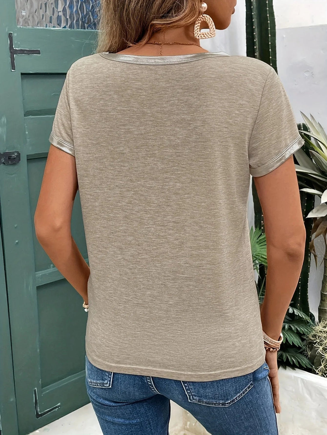 Sadie - Shimmer V-Neck Tee