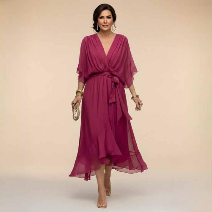 Valeréa | ELEGANT V-NECK MAXI DRESS
