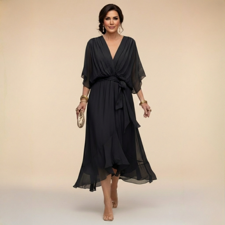 Valeréa | ELEGANT V-NECK MAXI DRESS