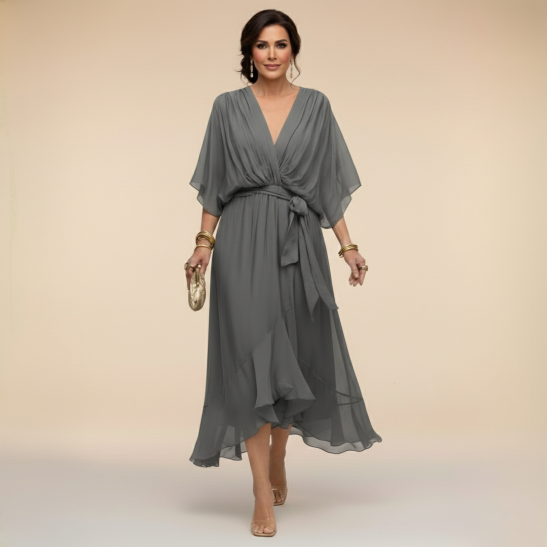 Valeréa | ELEGANT V-NECK MAXI DRESS