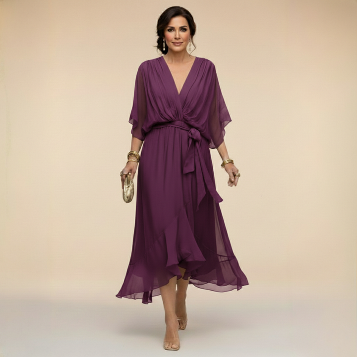 Valeréa | ELEGANT V-NECK MAXI DRESS