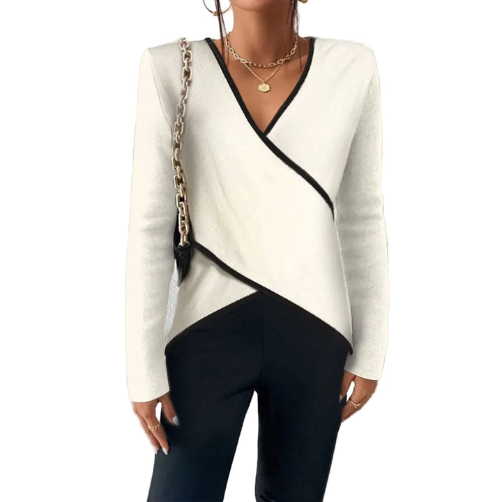 Riley - Wrap Knit Top with V-Neck