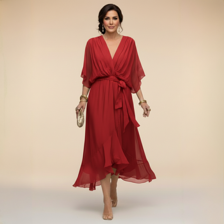 Valeréa | ELEGANT V-NECK MAXI DRESS