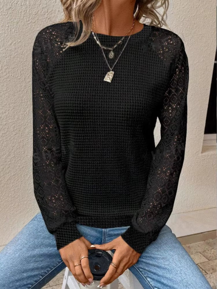 Kayla - Lace Crochet Top Long Sleeves