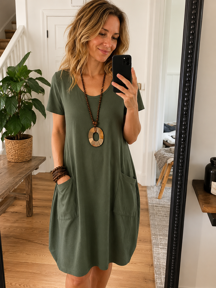 Charlotte — Elegant Dress with Subtle Tummy Coverage