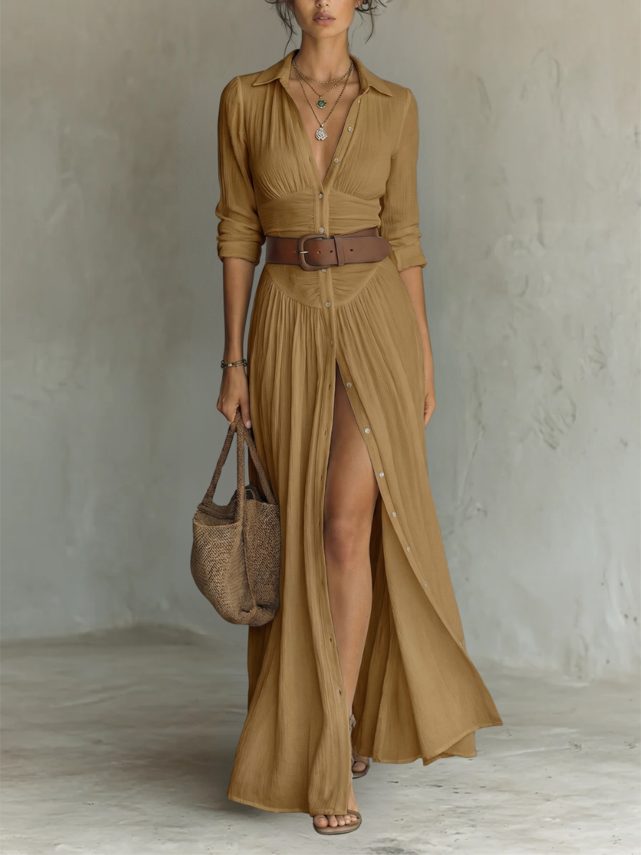 Clara Linen Maxi Dress