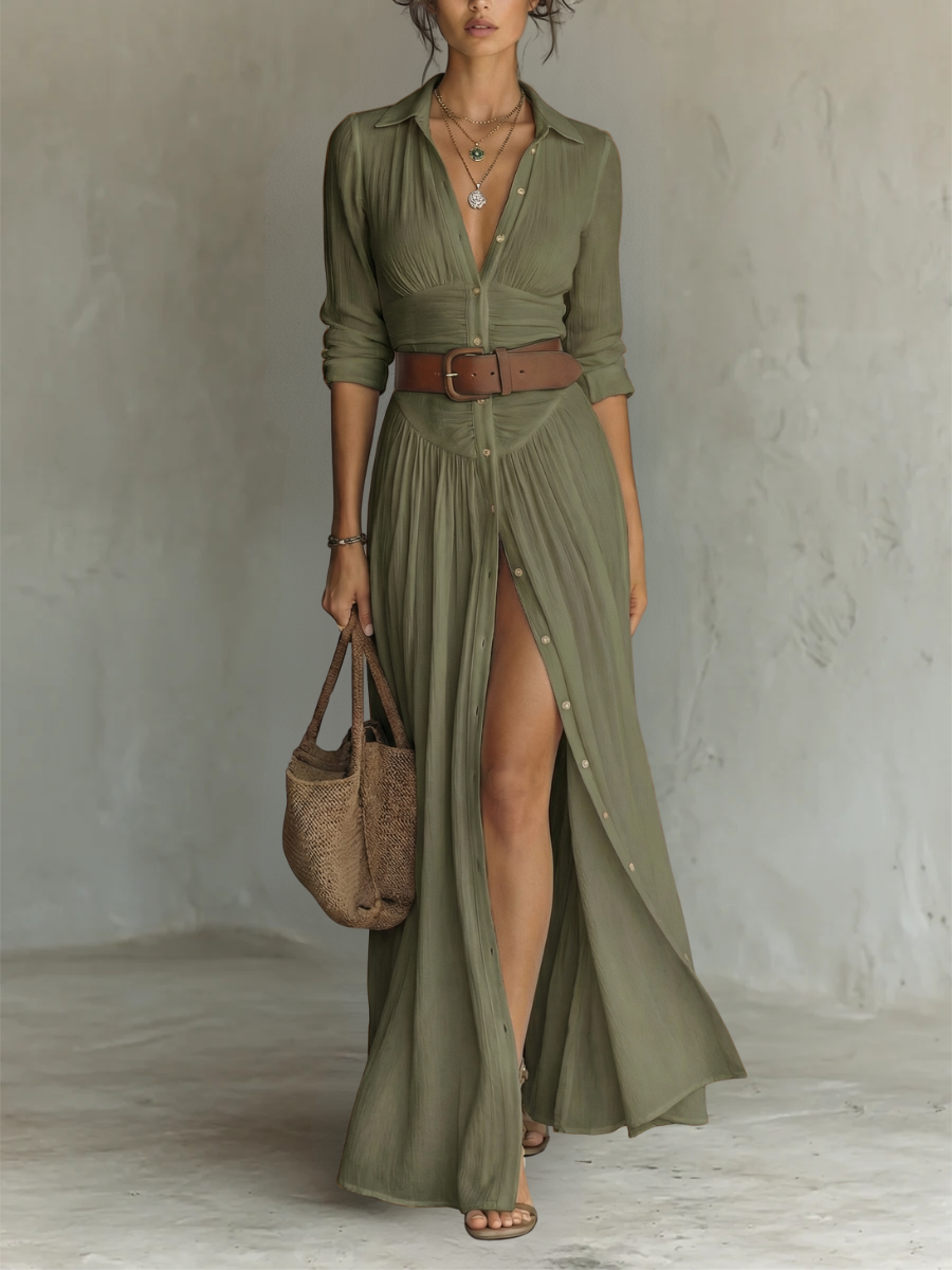 Clara Linen Maxi Dress