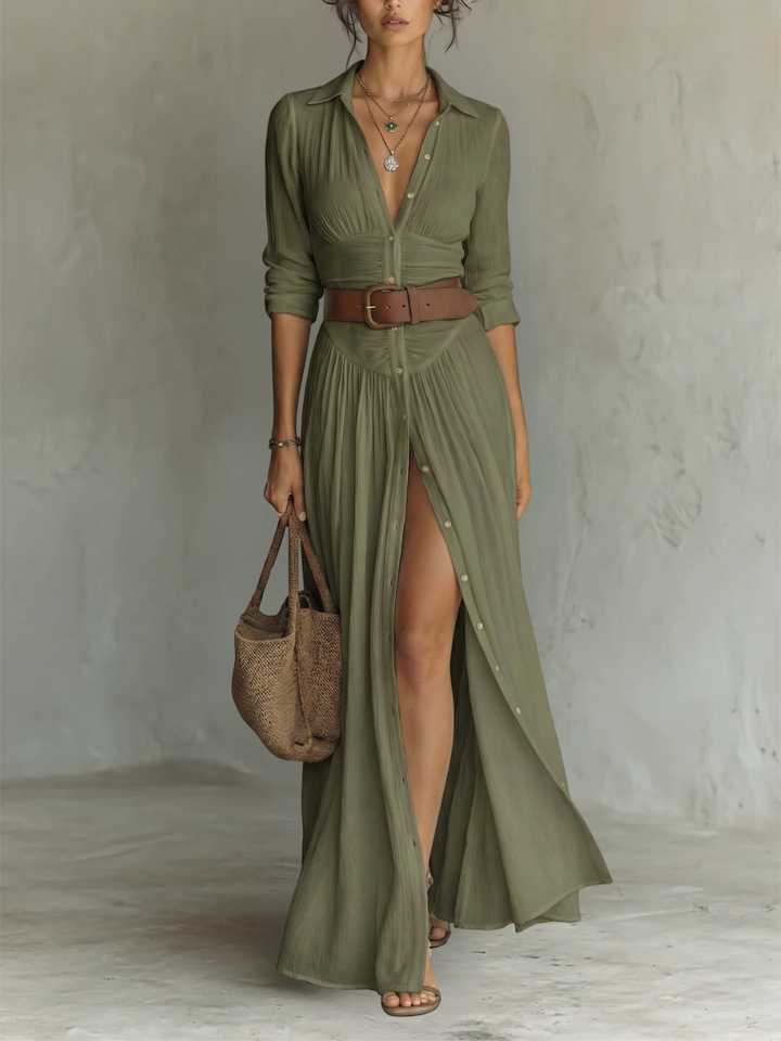 Clara Linen Maxi Dress