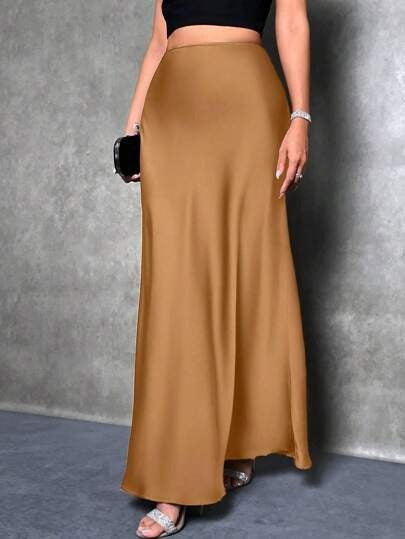 Paige - Satin High-Waist Skirt