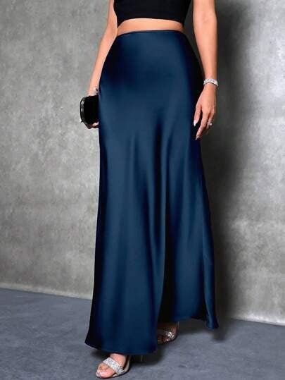 Paige - Satin High-Waist Skirt