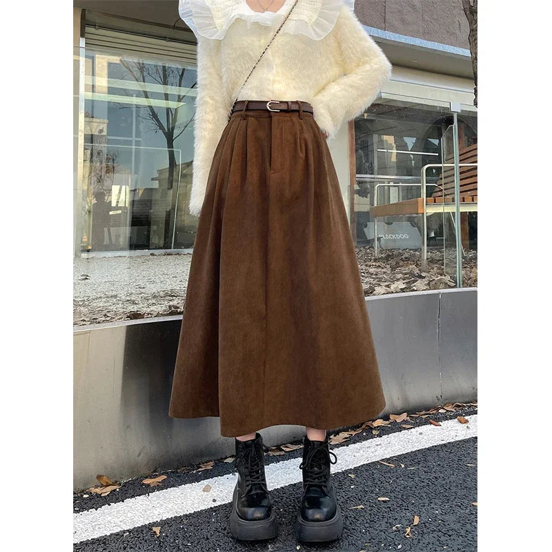 Mia – Corduroy Midi Skirt