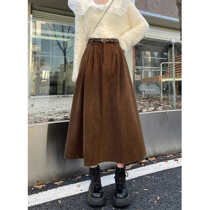 Mia – Corduroy Midi Skirt