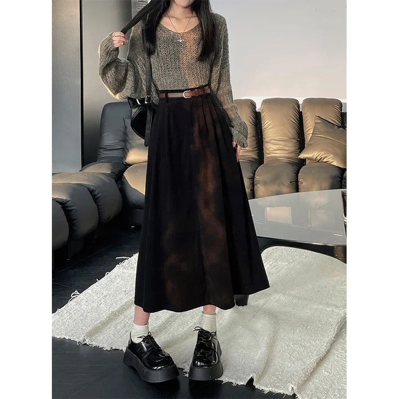Mia – Corduroy Midi Skirt