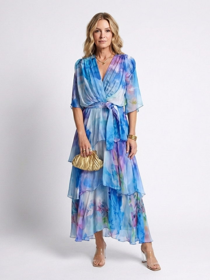 Adeline | Sheer Belted Maxi Dress
