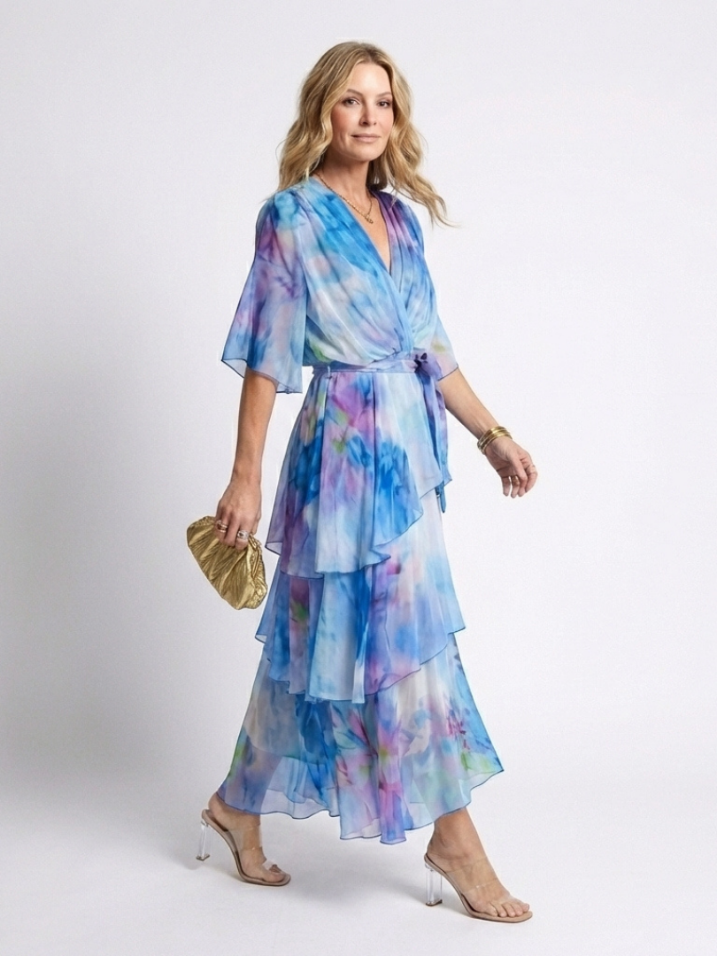 Adeline | Sheer Belted Maxi Dress