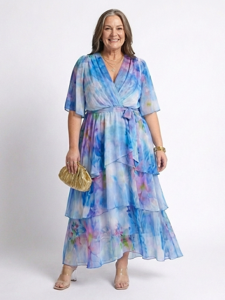 Adeline | Sheer Belted Maxi Dress