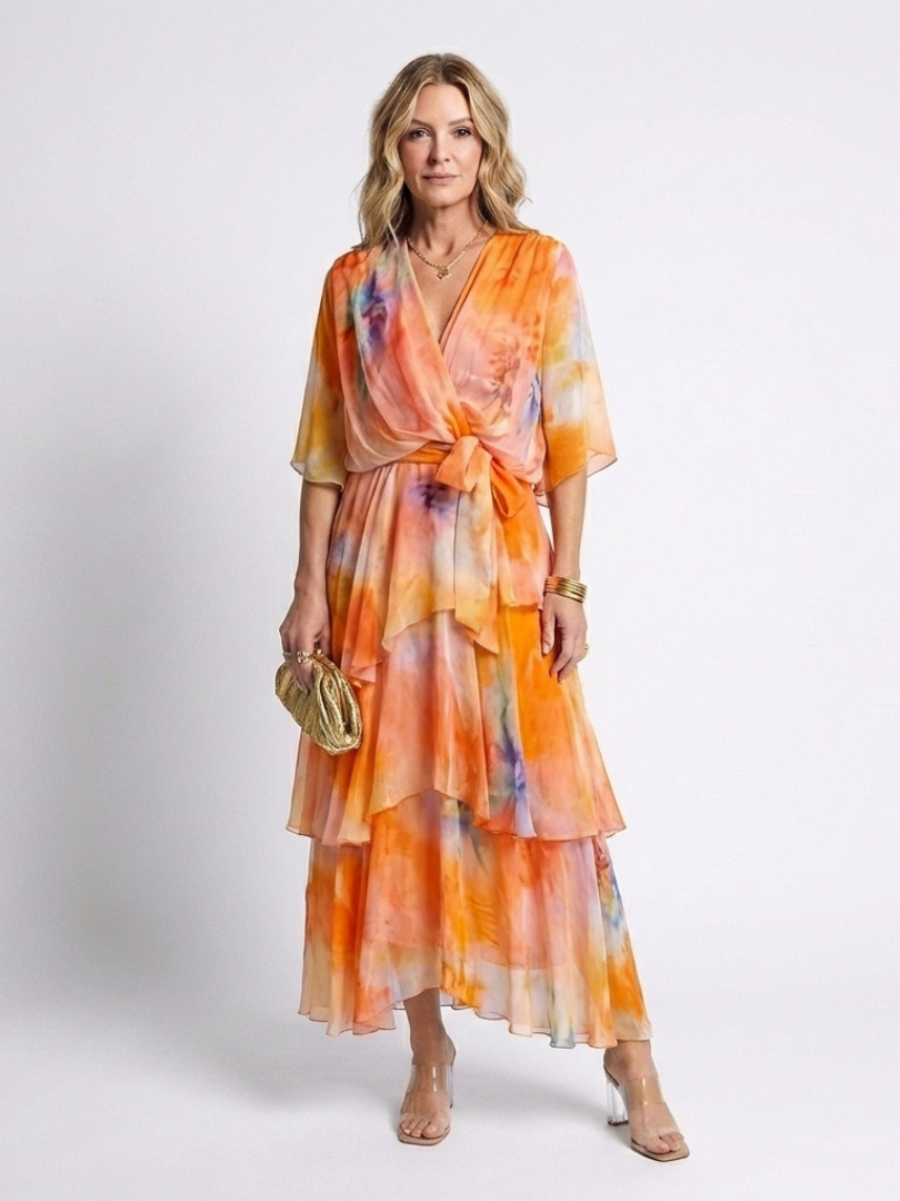 Adeline | Sheer Belted Maxi Dress