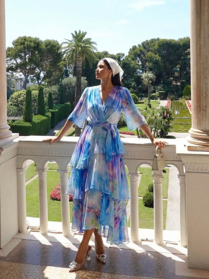 Adeline | Sheer Belted Maxi Dress