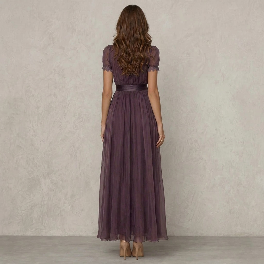 Virella | Long Lace Neck Dress