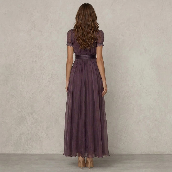 Virella | Long Lace Neck Dress