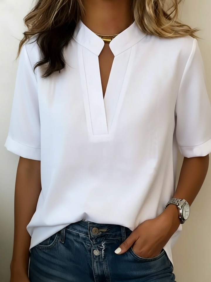Stella - Relaxed V-Neck Blouse