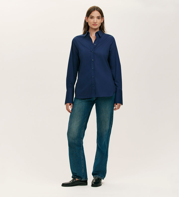 Ivy - Navy Cotton Shirt