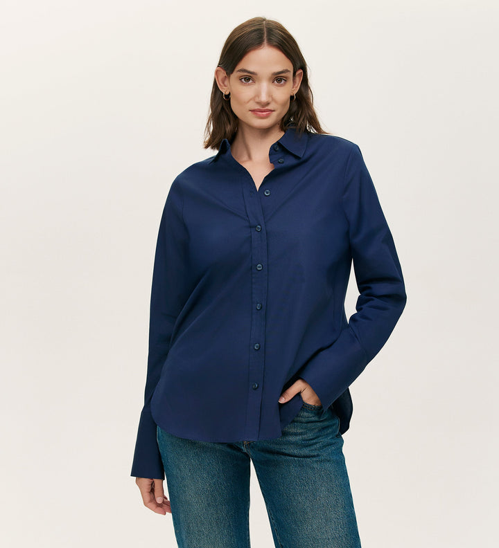 Ivy - Navy Cotton Shirt